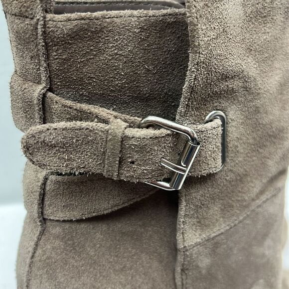 Dolce Vita Taupe suede boots high stacked heel EUC size 9.5M - Picture 9 of 14